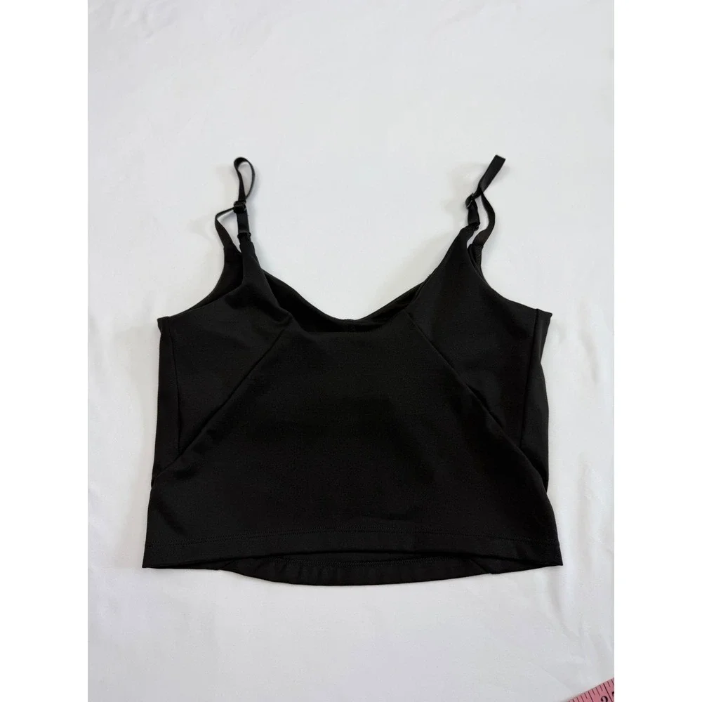 Sommer Ray Womens Black Adjustable Strap Crop Top Camisole with Shelf Bra S/P - Picture 6 of 9